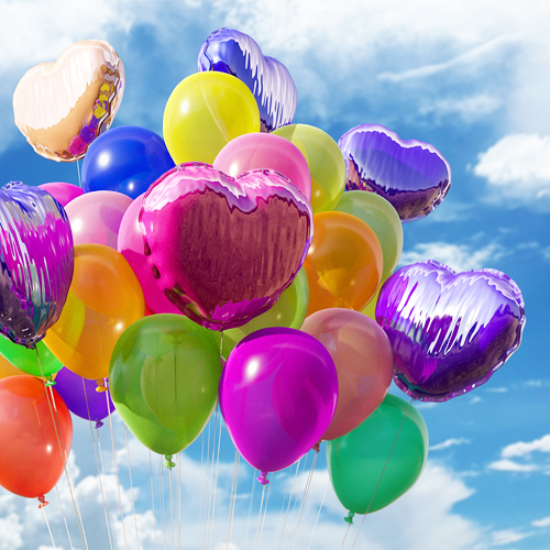 Luftballons als Ballondekoration für Hochzeitsfeiern